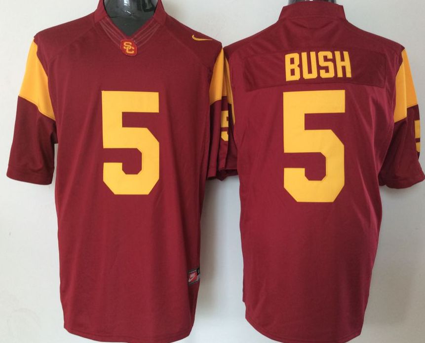 Men USC Trojans #5 Bush Red Nike 2025 NCAA Jersey